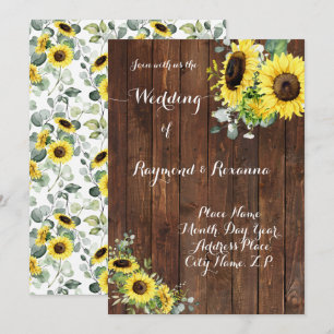 Wedding Country Greenery Sunflowers Invitation