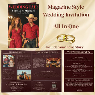 Wedding Country Magazine Cover Invitation