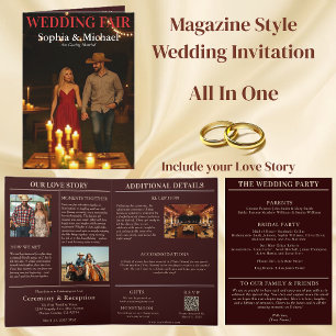 Wedding Country Magazine Cover Invitation