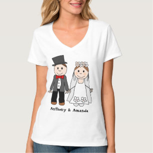 WEDDING COUPLE, bride and groom T-Shirt