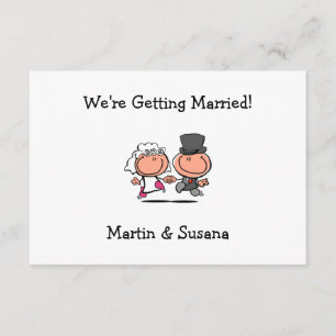 Wedding couple cartoon Invitation
