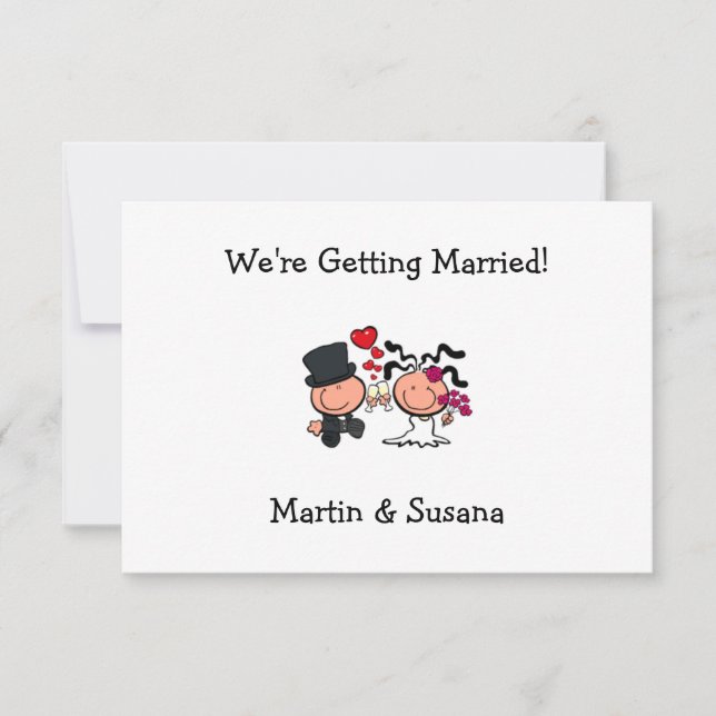 Wedding couple cartoon Invitation (Front)