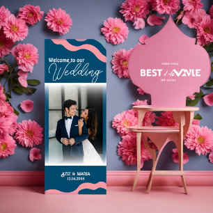 wedding couple Dark blue cool colours Retractable Banner