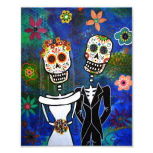 Wedding Couple Day of the Dead Painting Photo Print