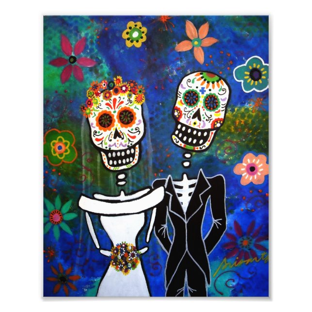 Wedding Couple Day of the Dead Painting Photo Print (Front)