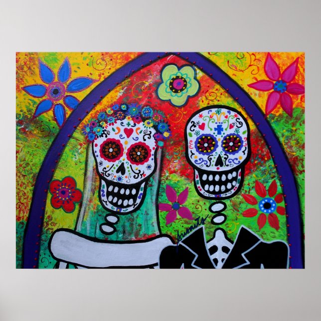 WEDDING COUPLE DAY OF THE DEAD POSTER (Front)
