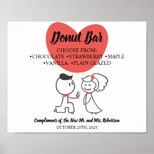 Wedding Couple Doughnut Bar Bridal Shower Wedding  Poster