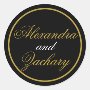 Wedding Couple Favour/Welcome Bag Sticker Black Go