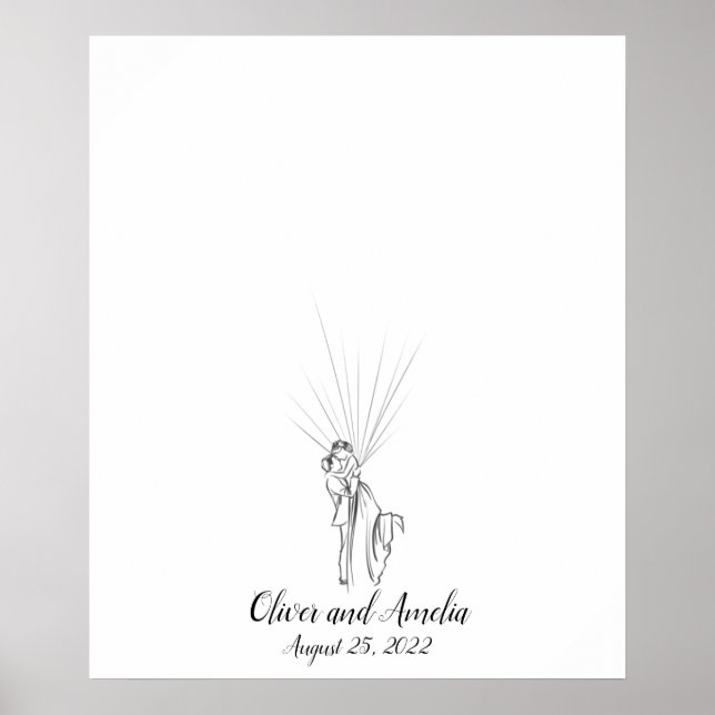 Wedding Couple Fingerprint Guest Book (Front)