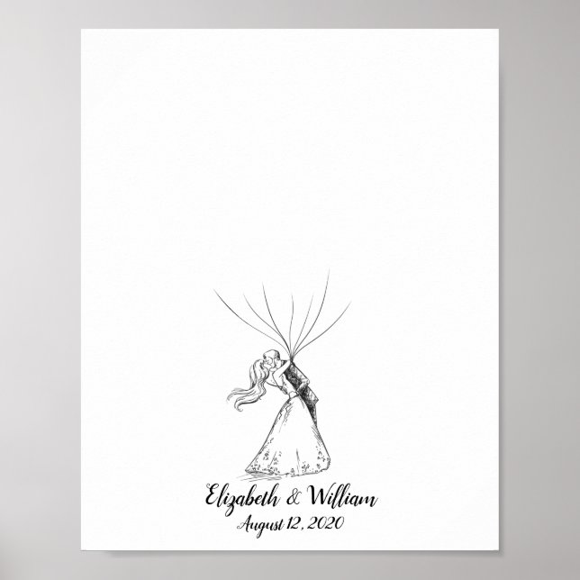 Wedding Couple Fingerprint Guestbook (Front)