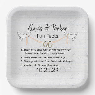 Wedding Couple Fun Facts  Paper Plate