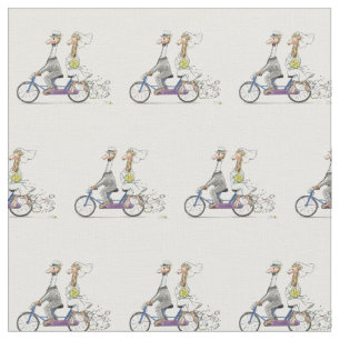 wedding couple giraffes fabric