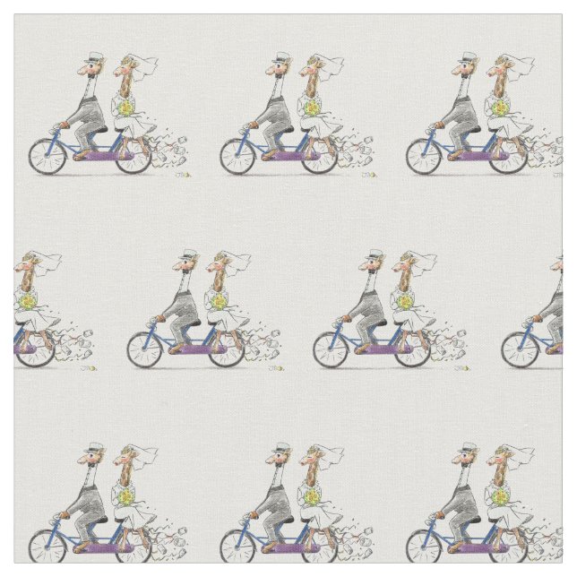 wedding couple giraffes fabric (Close Up)