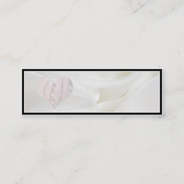 Wedding Couple Hands Together in Heart Mini Business Card (Front)