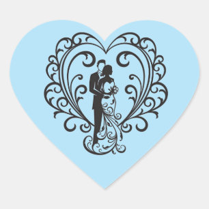Wedding Couple Heart Sticker