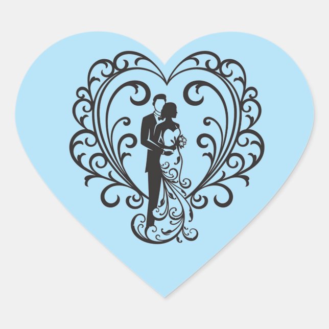 Wedding Couple Heart Sticker (Front)