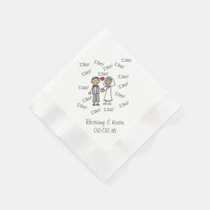 Wedding Couple I Do Personalised Paper Napkins