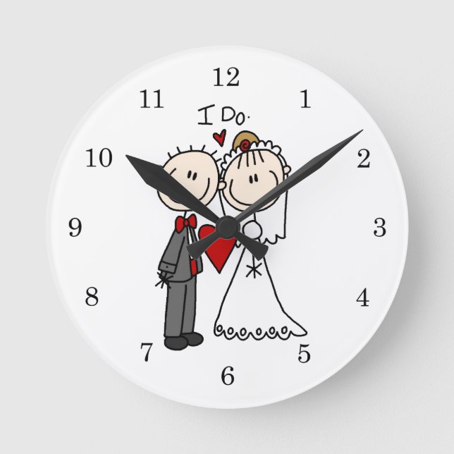 Wedding Couple I Do T-shirts and Gifts Round Clock (Front)
