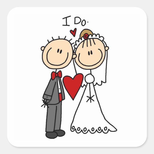 Wedding Couple I Do T-shirts and Gifts Square Sticker (Front)