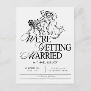 Wedding couple illustrative postcard
