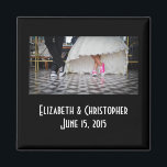 Wedding Couple in a Retro Style Fifties Diner Magnet<br><div class="desc">A cute picture of a bride and grooms legs and feet. Wearing their fancy wedding dress, with casual running shoes. He has black sneakers and hers are vibrant bubblegum pink! The contrast of the black and white theme with the pink shoes really makes the image pop! The happy couple is...</div>