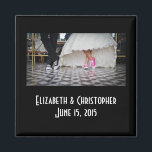 Wedding Couple in a Retro Style Fifties Diner Magnet<br><div class="desc">A cute picture of a bride and grooms legs and feet. Wearing their fancy wedding dress, with casual running shoes. He has black sneakers and hers are vibrant bubblegum pink! The contrast of the black and white theme with the pink shoes really makes the image pop! The happy couple is...</div>