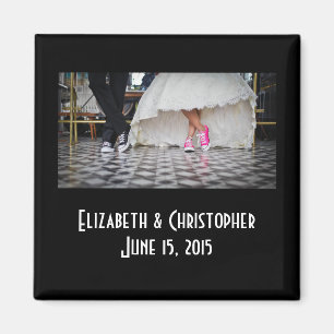 Wedding Couple in a Retro Style Fifties Diner Magnet