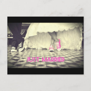 Wedding Couple in a Retro Style Fifties Diner Postcard