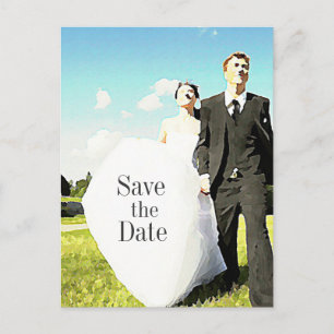 Wedding Couple In Field STD Postcard