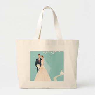 wedding couple large tote bag