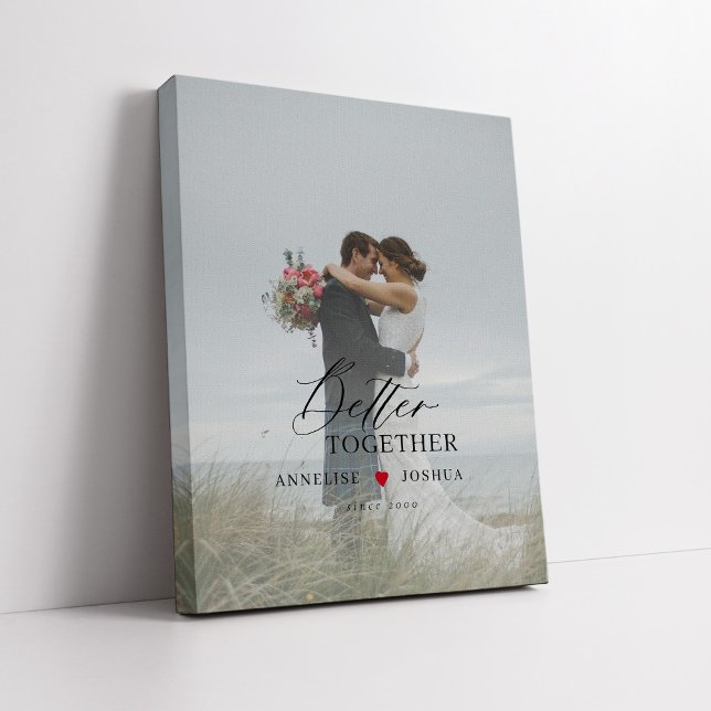 Wedding couple modern elegant photography script canvas print (Creator Uploaded)