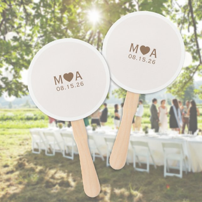 Wedding Couple Monogram Hand Fan (Wedding Couple Monogram Hand Fan (multiple shown))