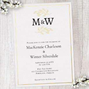 Wedding Couple Monogram Initials Minimalist