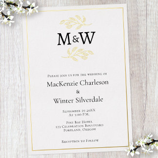 Wedding Couple Monogram Initials Minimalist
