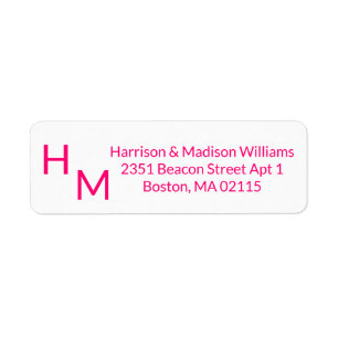 Wedding couple monogram initials Return Address