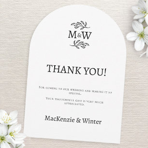 Wedding Couple Monogram Initials Thank You Card