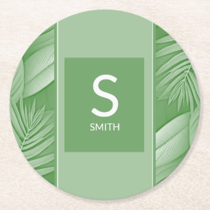 Wedding Couple Monogram Paper Coaster