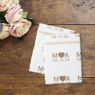 Wedding Couple Monogram Wrapping Paper