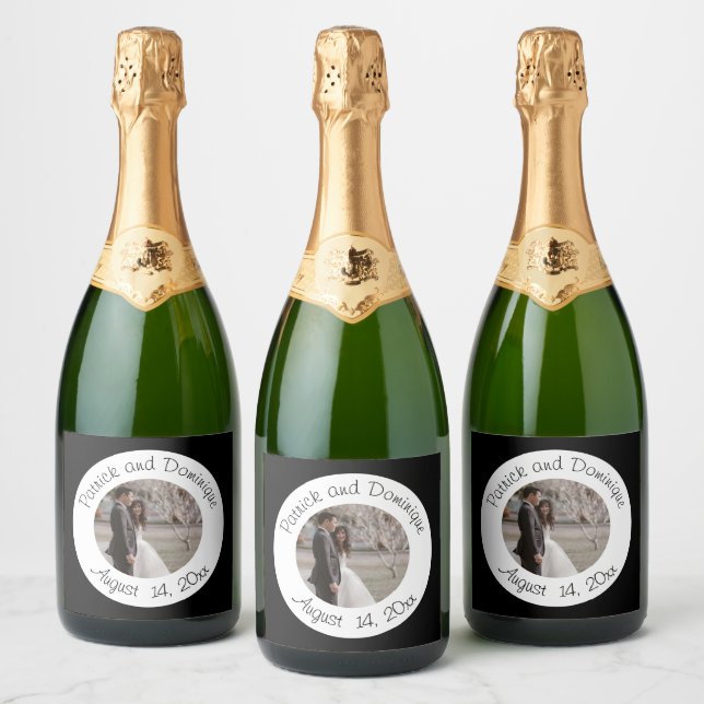 Wedding Couple Name Date Food & Beverage Label Set (Bottles)