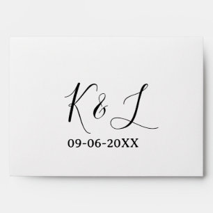 Wedding couple name letter date red pastel backgro envelope