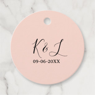 Wedding couple name letter date red pastel backgro favour tags