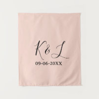 Wedding couple name letter date red pastel backgro
