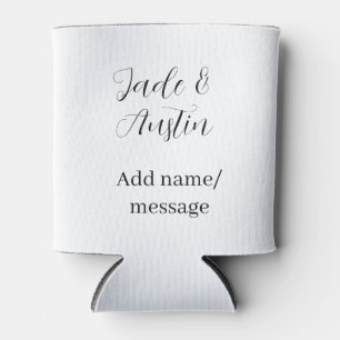 Wedding couple name message date romantic elegant can cooler
