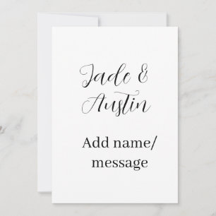 Wedding couple name message date romantic elegant invitation