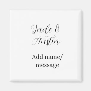 Wedding couple name message date romantic elegant magnet