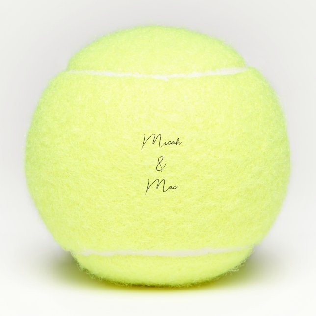 Wedding Couple Names Date Personalised Tennis Balls (Front)