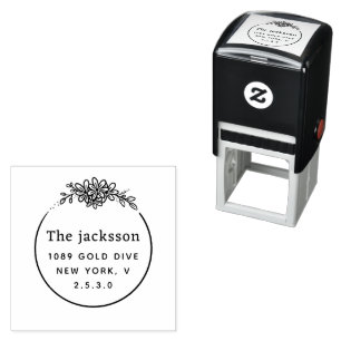 wedding Couple Names Simple Typography Wedding Self-inking Stamp