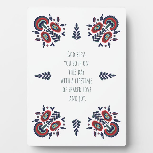 Wedding Couple, Newly-Wed Blessing, Engagement gif Plaque (Front)