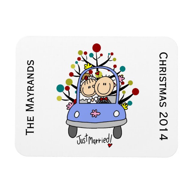 Wedding Couple Personalised Holiday Flexi Magnet (Horizontal)