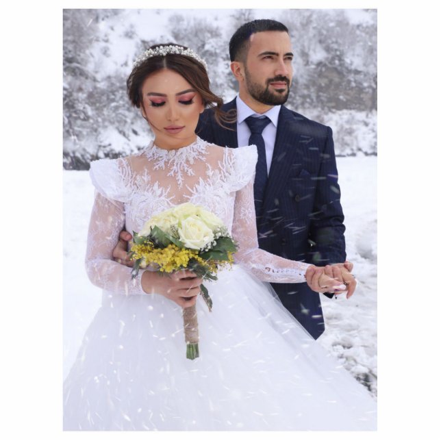 Wedding Couple Photo Cutout Acrylic Sculpture (Front)